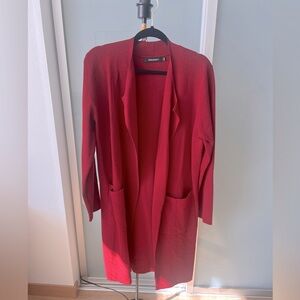 Size L Long Red/Burgundy Cardigan